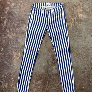 Hudson Women's Jeans, Nico Super Skinny Mid-Rise, Size 26, Blue & White Stripes